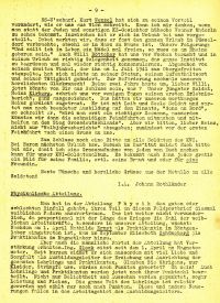 Johann Rothländer aus der Metallographischen Abteilung berichtete im 14. (9.) Feldpostbrief der Daheimgebliebenen vom Oktober 1941 von seinem Kollegen SS-Unterscharführer Kurt Wenzel, der offenbar zur Bewachung von KZ-Häftlingen eingesetzt worden war.